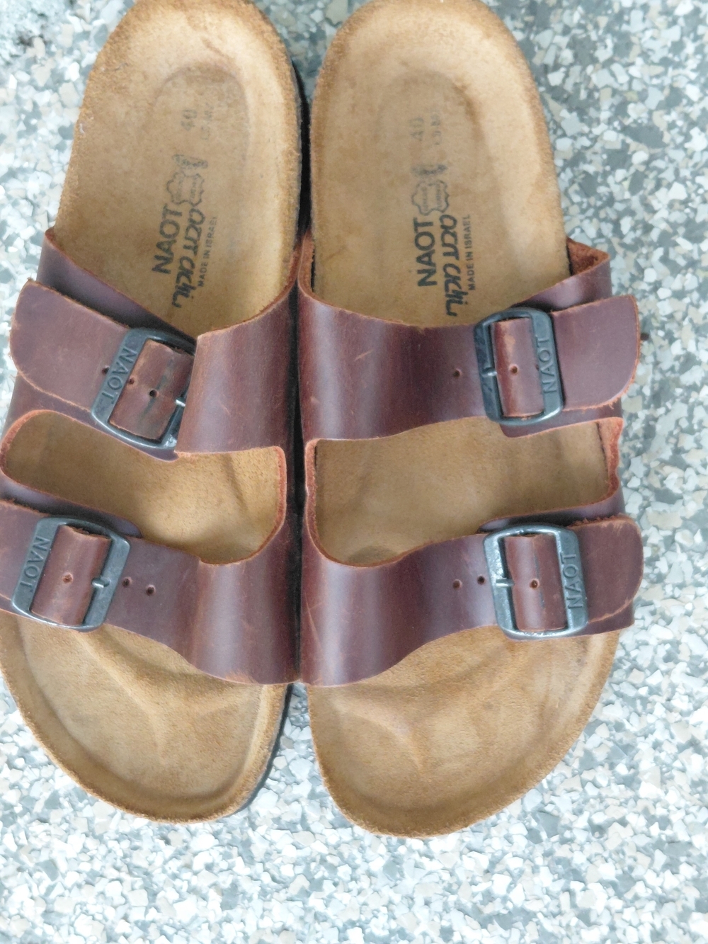 NAOT Santa Barbara Leather Slides Brown Cork Sandals Women’s 9 / EU 40 - Picture 8 of 9